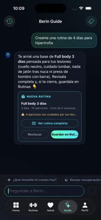 Berin app screenshot