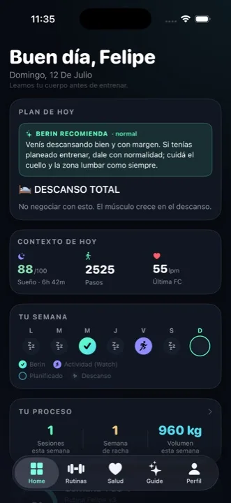 Berin app screenshot