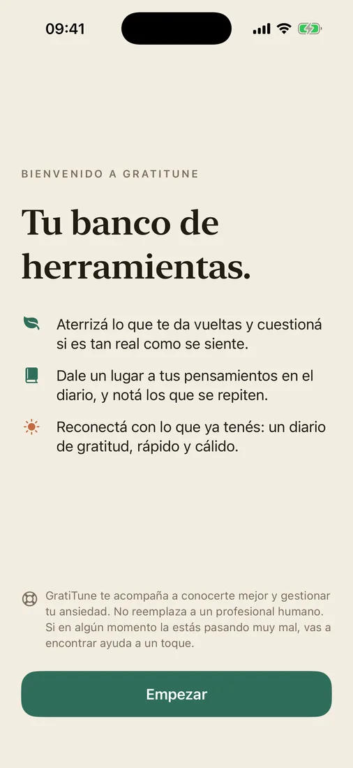 GratiTune app screenshot