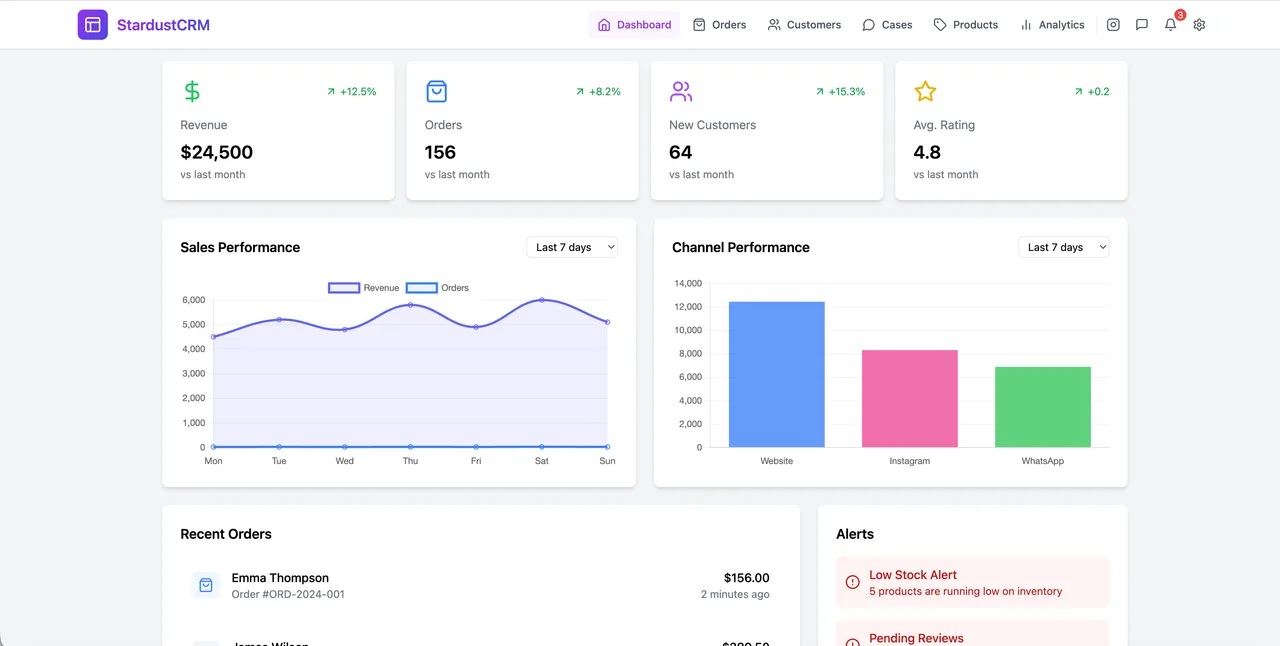 Stardust CRM — screenshot